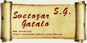 Svetozar Gatalo vizit kartica